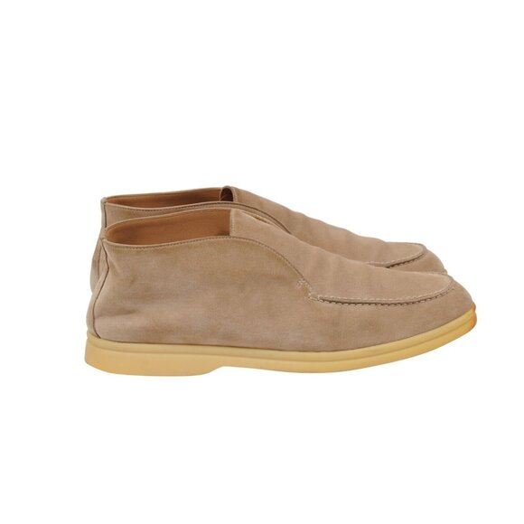 Loro Piana Mens Open Walk Ankle Boots US 9 EU 42 Tan Brown Suede Slip On Chukkas